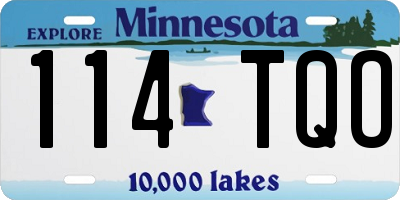 MN license plate 114TQO