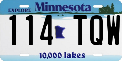 MN license plate 114TQW