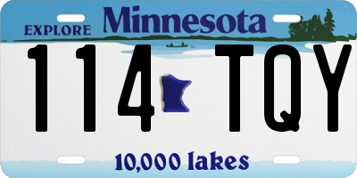 MN license plate 114TQY