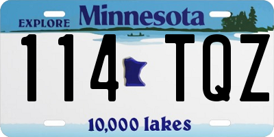MN license plate 114TQZ