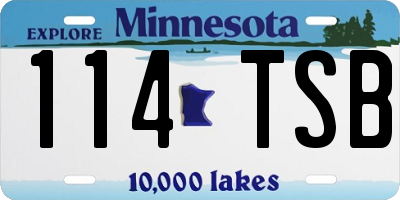 MN license plate 114TSB