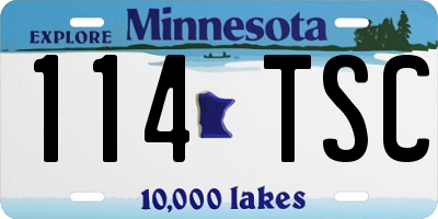 MN license plate 114TSC