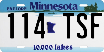 MN license plate 114TSF