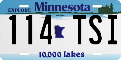 MN license plate 114TSI
