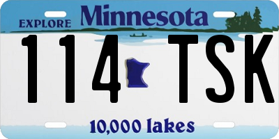 MN license plate 114TSK