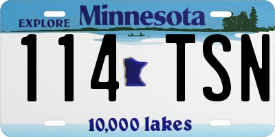 MN license plate 114TSN