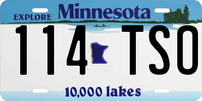 MN license plate 114TSO