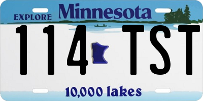 MN license plate 114TST