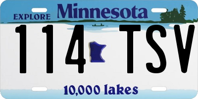 MN license plate 114TSV