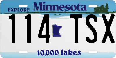 MN license plate 114TSX