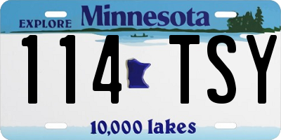 MN license plate 114TSY