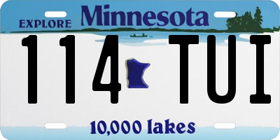 MN license plate 114TUI