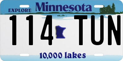 MN license plate 114TUN