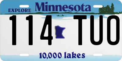 MN license plate 114TUO