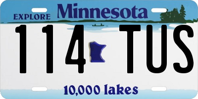 MN license plate 114TUS