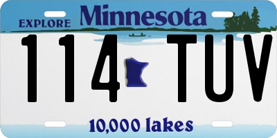 MN license plate 114TUV
