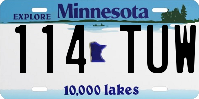MN license plate 114TUW