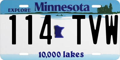 MN license plate 114TVW