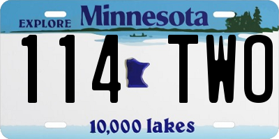 MN license plate 114TWO