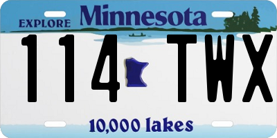 MN license plate 114TWX