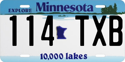 MN license plate 114TXB