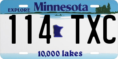 MN license plate 114TXC