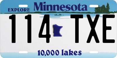 MN license plate 114TXE