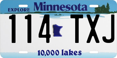 MN license plate 114TXJ