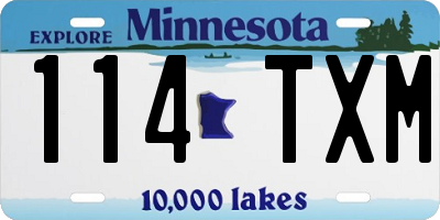 MN license plate 114TXM