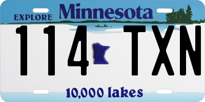 MN license plate 114TXN