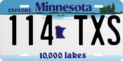 MN license plate 114TXS