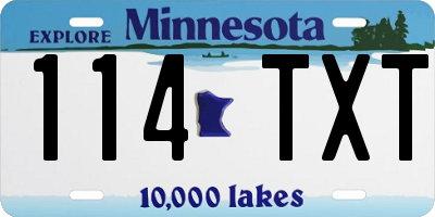 MN license plate 114TXT