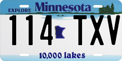 MN license plate 114TXV