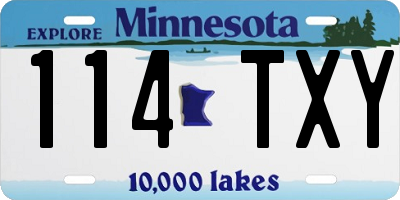 MN license plate 114TXY