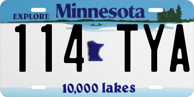 MN license plate 114TYA