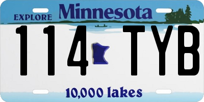 MN license plate 114TYB