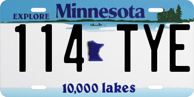 MN license plate 114TYE