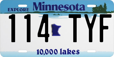 MN license plate 114TYF