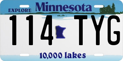 MN license plate 114TYG