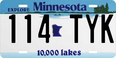 MN license plate 114TYK