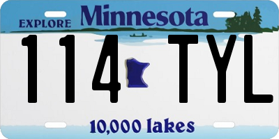 MN license plate 114TYL