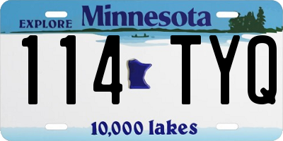 MN license plate 114TYQ