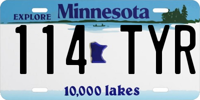 MN license plate 114TYR