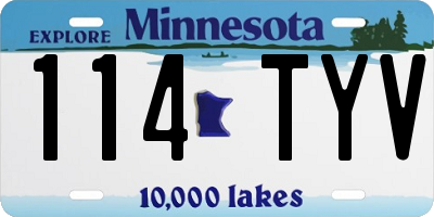 MN license plate 114TYV