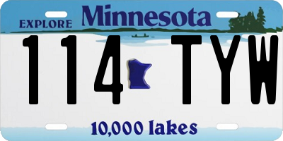 MN license plate 114TYW