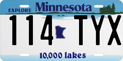 MN license plate 114TYX