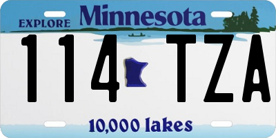MN license plate 114TZA