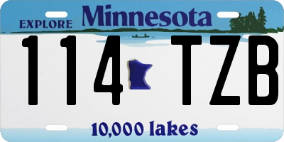 MN license plate 114TZB