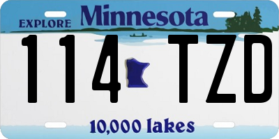 MN license plate 114TZD