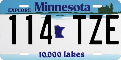 MN license plate 114TZE